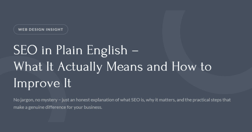 Featured image of heading SEO in plain English