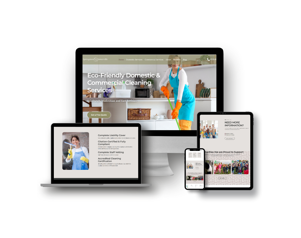 A view of a website design from Infinite Web Design on all devices
