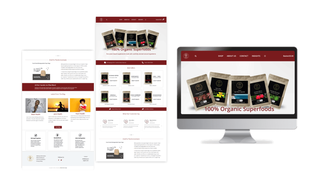 Mock up of Infinite Web Design website